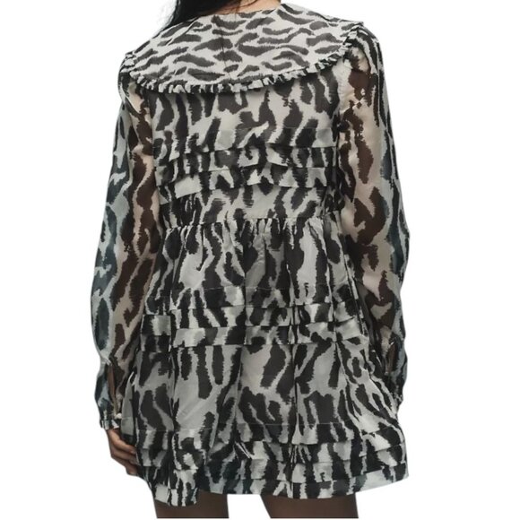 Anthropologie Maeve Womens XXS Long Sleeve Collared Sheer Mini‎ Dress NWT - Picture 3 of 16